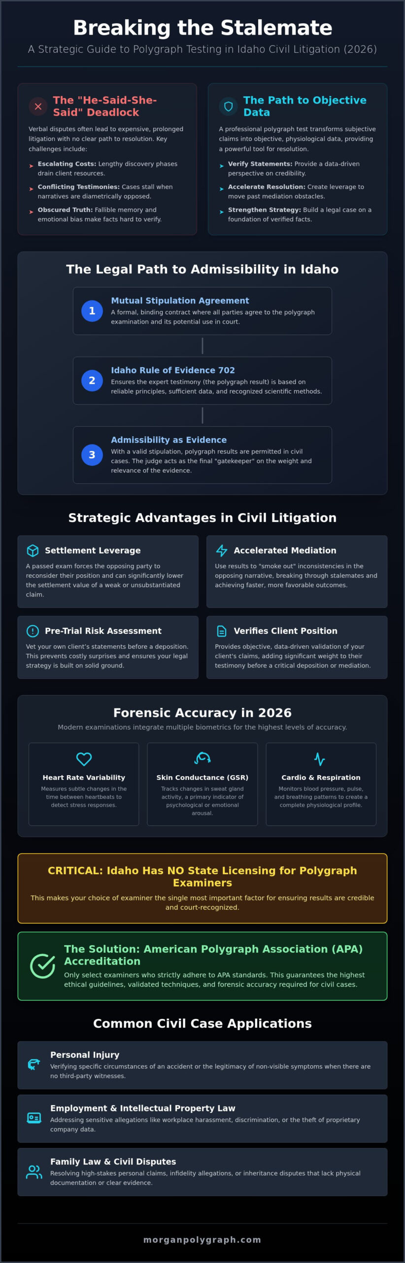 Polygraph Test for Civil Litigation in Idaho: A Strategic Guide for 2026