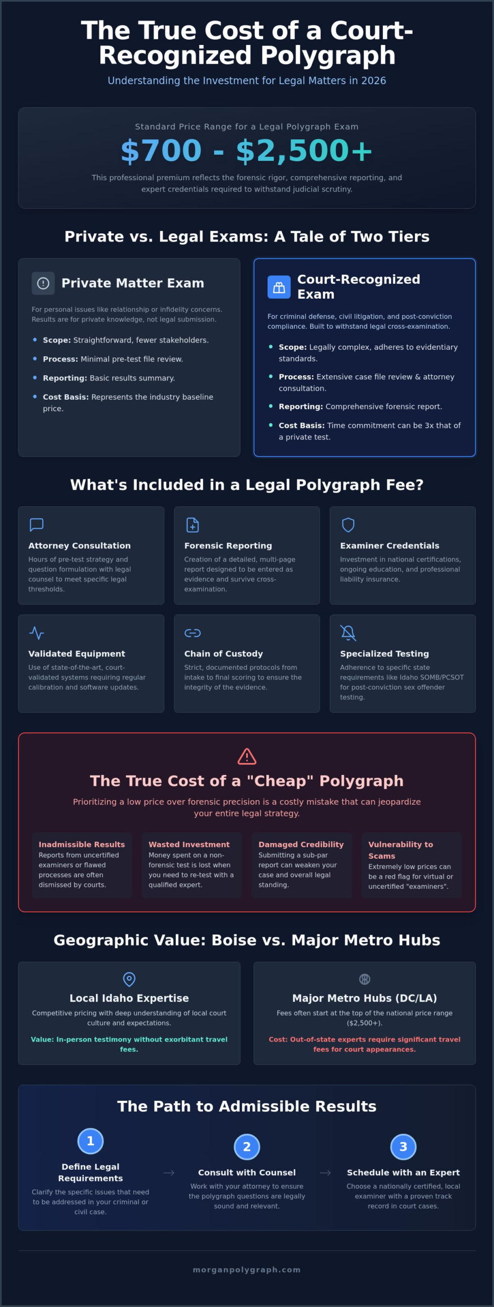 Cost of a Polygraph for a Court Case: 2026 Pricing & Legal Guide