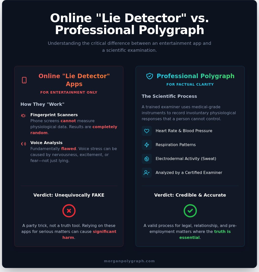Lie Detector Test Online Free: Fun Games vs. Professional Polygraphs
